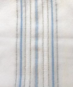 Gabrieli Tablecloths - Classic Design - Baby Blue And Silver On White