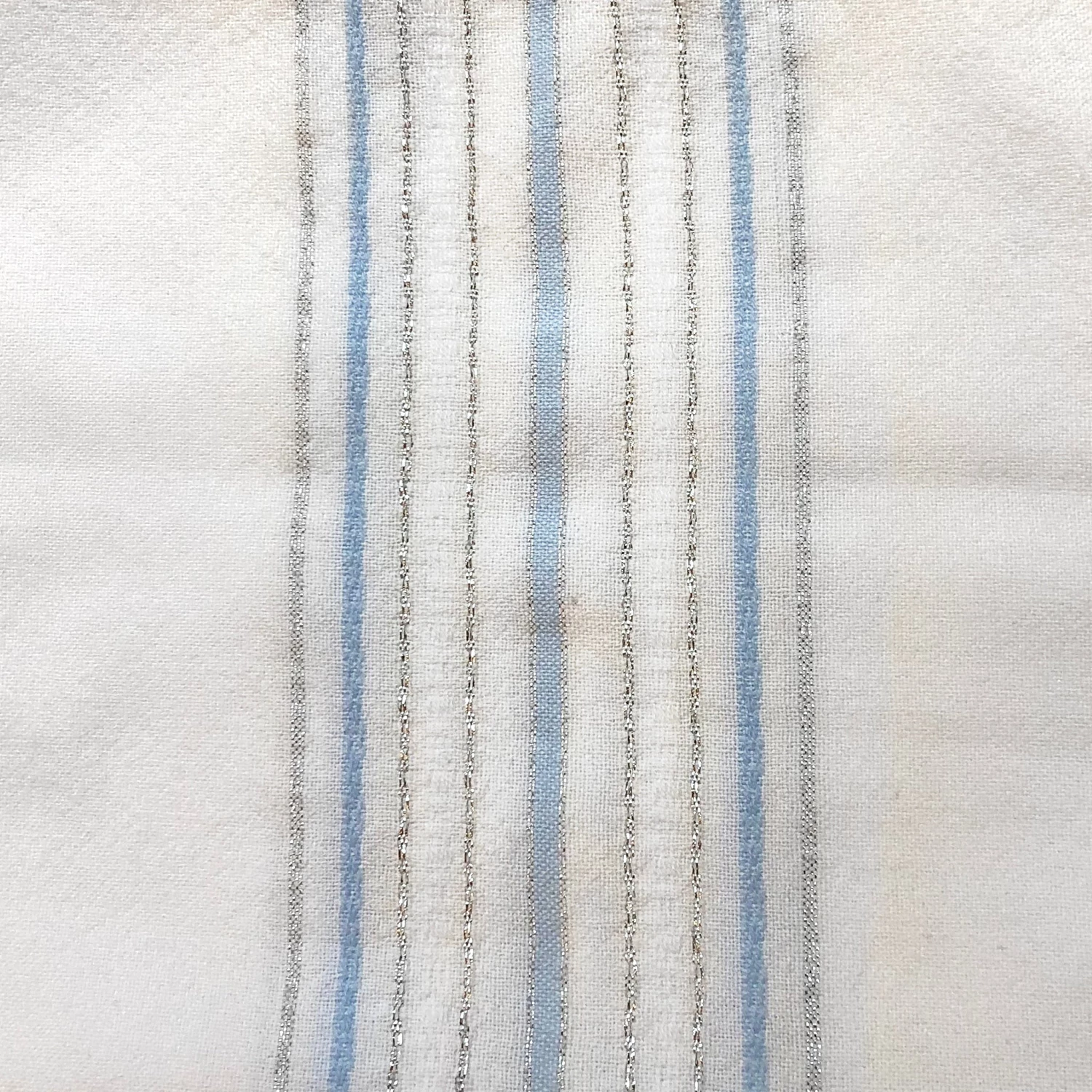 Gabrieli Tablecloths - Classic Design - Baby Blue And Silver On White 3 Gabrieli Tablecloths - Classic Design - Baby Blue And Silver On White