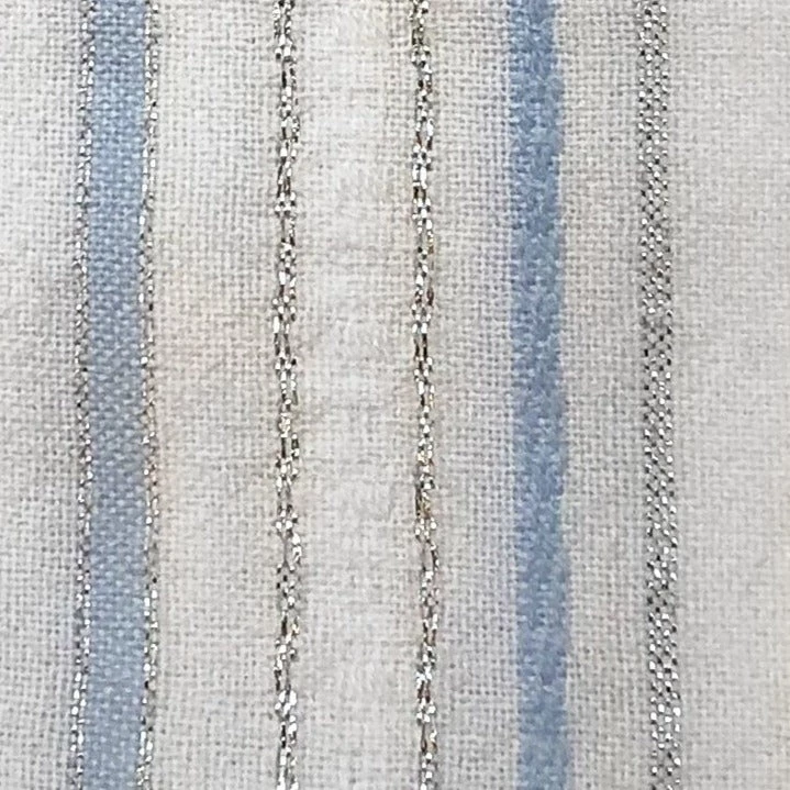 Gabrieli Tablecloths - Classic Design - Baby Blue And Silver On White 5 Gabrieli Tablecloths - Classic Design - Baby Blue And Silver On White