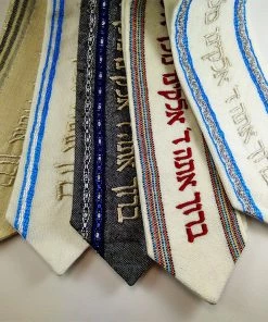 Gabrieli Tallit Perach - Wool Tallit - Silver Stripes On Off-White Gabrieli Tallits