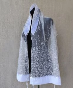 Gabrieli Tallit Lady Gabrieli - Tulle Tallit - White Glitter Gabrieli Tallits