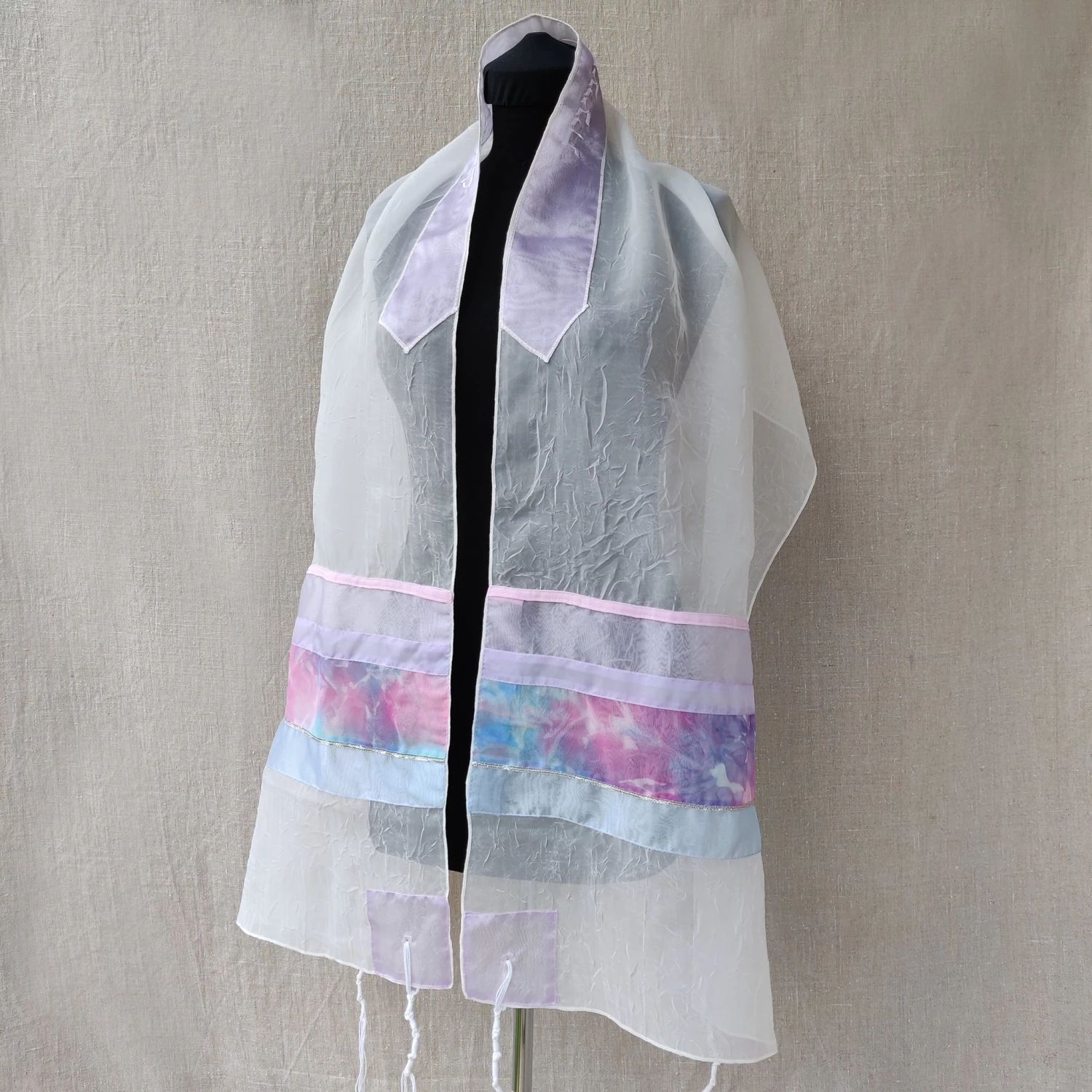 Gabrieli Tallit Lady Gabrieli - Voile Tallit - Pink And Purple 6 Gabrieli Tallit Lady Gabrieli - Voile Tallit - Pink And Purple