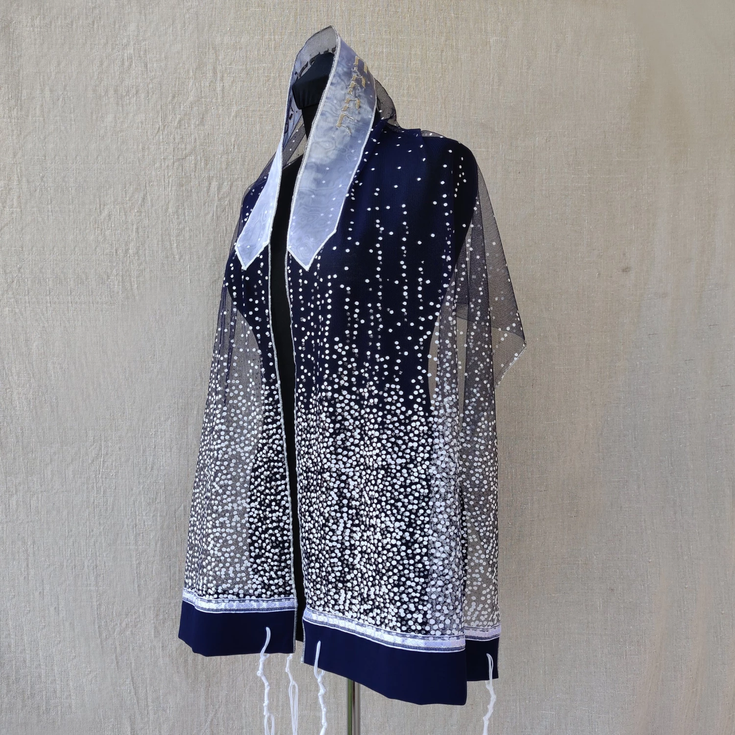 Gabrieli Tallit Lady Gabrieli - Tulle Tallit - Dark Blue Glitter 6 Gabrieli Tallit Lady Gabrieli - Tulle Tallit - Dark Blue Glitter