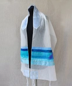 Gabrieli Tallit Lady Gabrieli - Voile Tallit - Blue And Turquoise
