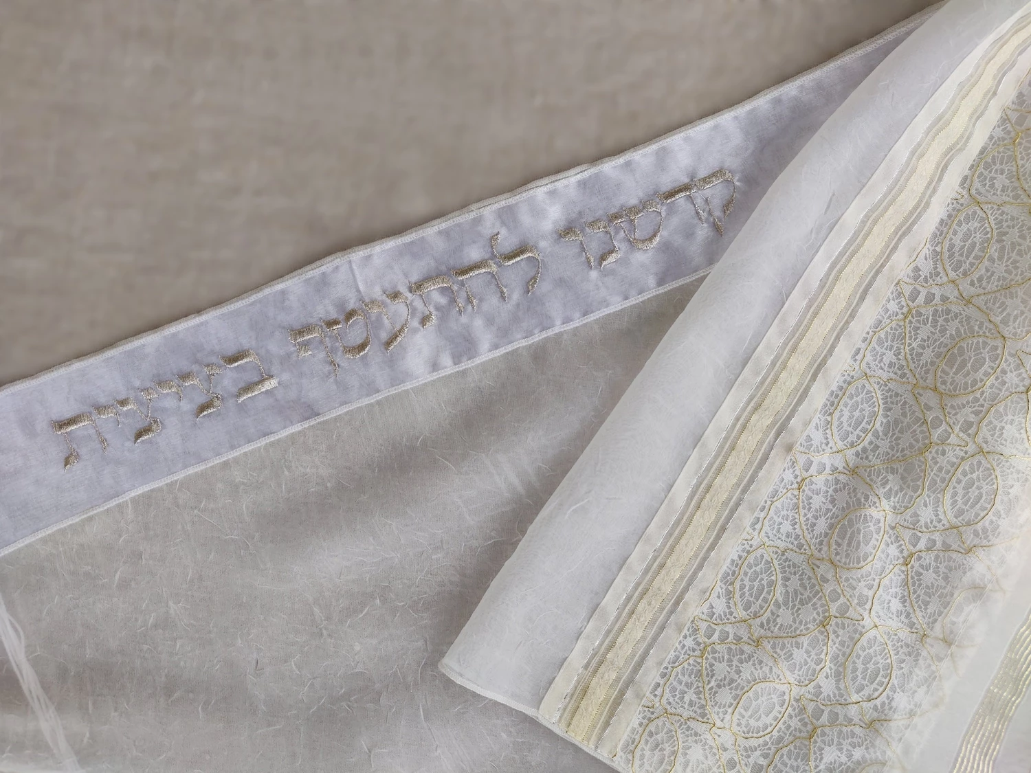 Gabrieli Tallit Lady Gabrieli - Voile Tallit - Gold Gabrieli Tallits 4 Gabrieli Tallit Lady Gabrieli - Voile Tallit - Gold Gabrieli Tallits