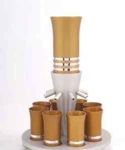 Agayof Art & Judaica Fountain Kiddush Set Of 8 Cups
