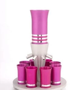 Agayof Art & Judaica Fountain Kiddush Set Of 8 Cups