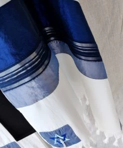 Elegant Gabrieli Tallit - Blue On White Gabrieli Tallits