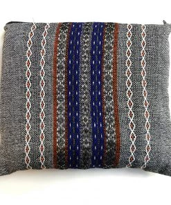 Gabrieli Tallit Gabrieli Premium - Wool Tallit - Blue & Orange With Silver On Gray