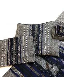 Gabrieli Tallit Gabrieli Premium - Wool Tallit - Blue & Silver On Gray