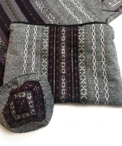 Gabrieli Tallit Gabrieli Tallits Gabrieli Premium - Wool Tallit - Purples & Silver On Gray