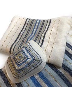 Gabrieli Tallit Gabrieli Premium - Wool Tallit - Shades Of Blue, Gold & Silver Gabrieli Tallits