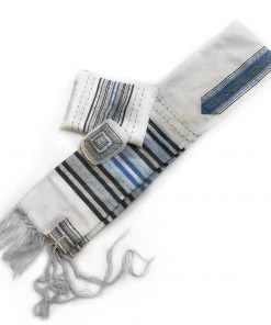 Gabrieli Tallit Gabrieli Premium - Wool Tallit - Shades Of Blue, Gold & Silver Gabrieli Tallits
