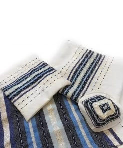 Gabrieli Tallit Gabrieli Premium - Wool Tallit - Shades Of Blue & Silver