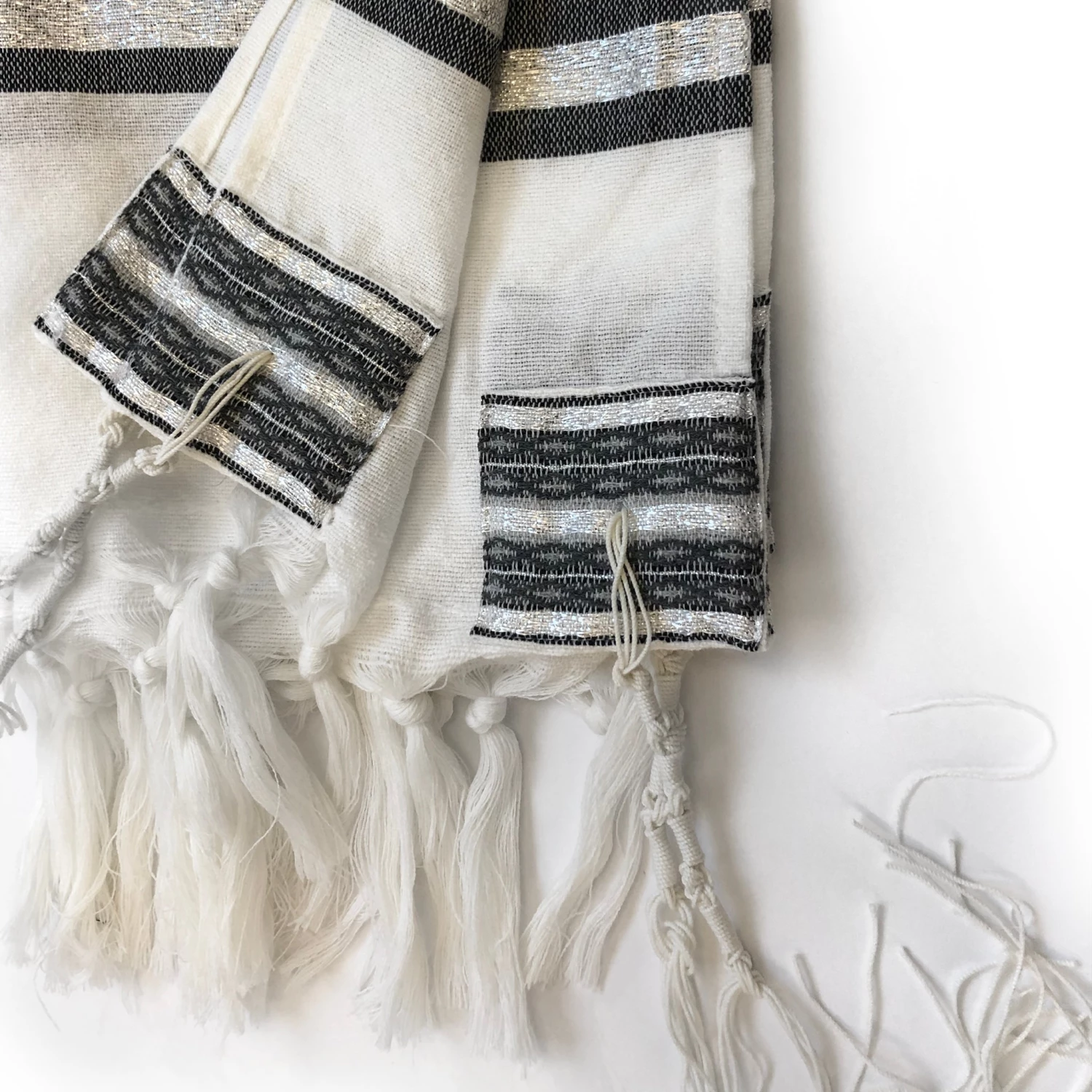 Gabrieli Tallit Gabrieli Premium - Wool Tallit - Gray & Silver Gabrieli Tallits 5 Gabrieli Tallit Gabrieli Premium - Wool Tallit - Gray & Silver Gabrieli Tallits