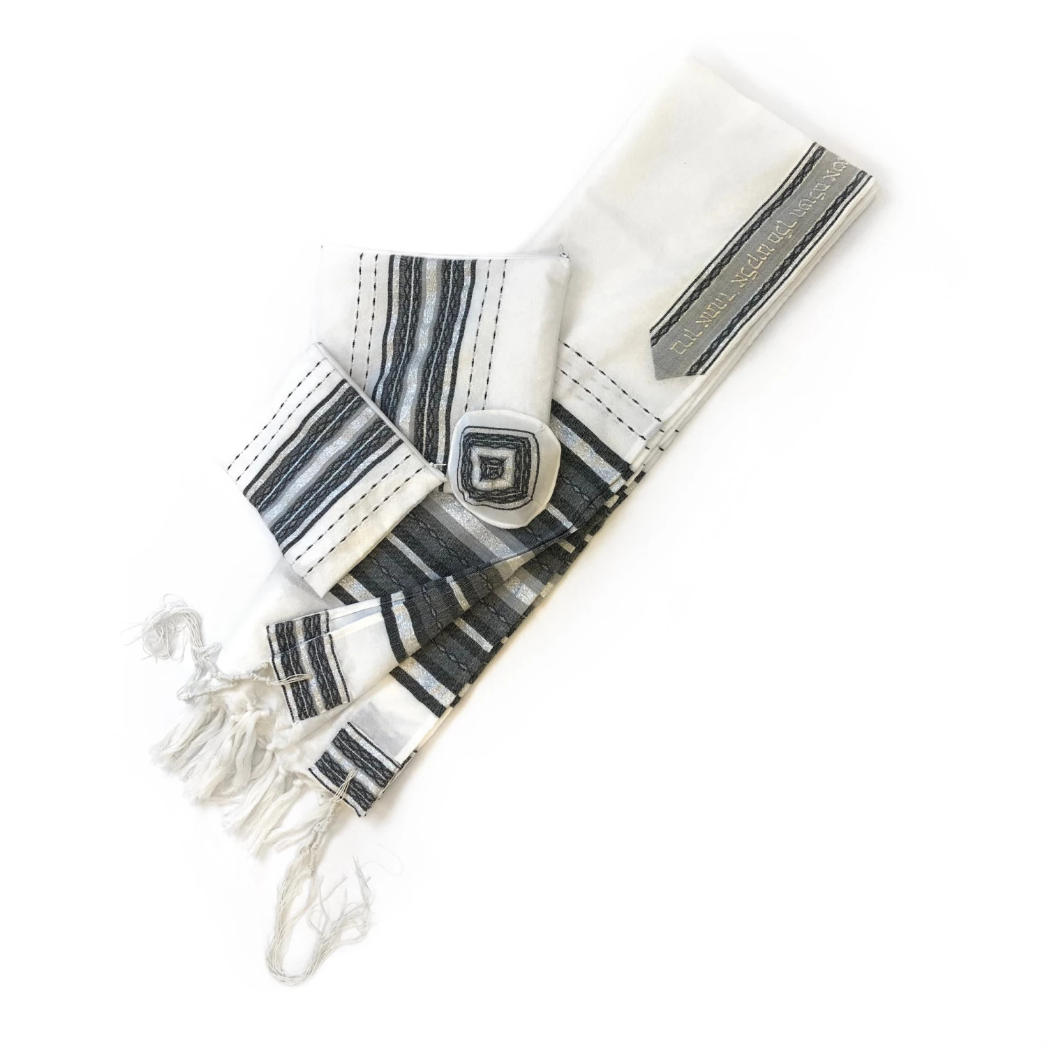 Gabrieli Tallit Gabrieli Premium - Wool Tallit - Gray & Silver Gabrieli Tallits 3 Gabrieli Tallit Gabrieli Premium - Wool Tallit - Gray & Silver Gabrieli Tallits