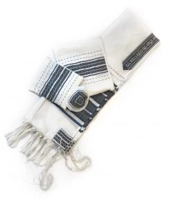 Gabrieli Tallit Gabrieli Tallits Gabrieli Premium - Wool Tallit - Denim & Silver