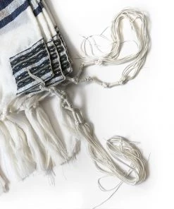 Gabrieli Tallit Gabrieli Tallits Gabrieli Premium - Wool Tallit - Denim & Silver