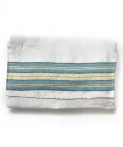 Gabrieli Tallit Tal - Silk Tallit - Turquoise With Gold On White Gabrieli Tallits