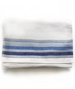 Gabrieli Tallit Noam - Cotton Tallit - 3 Blues And Silver On White Gabrieli Tallits
