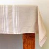 Gabrieli Tablecloths - Bold Design - Gold And White On Beige