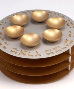 Agayof Art & Judaica Seder Plate 3 Levels