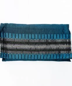 Gabrieli Tallit Elia - Silk Tallit - Gray With Gold On Blue