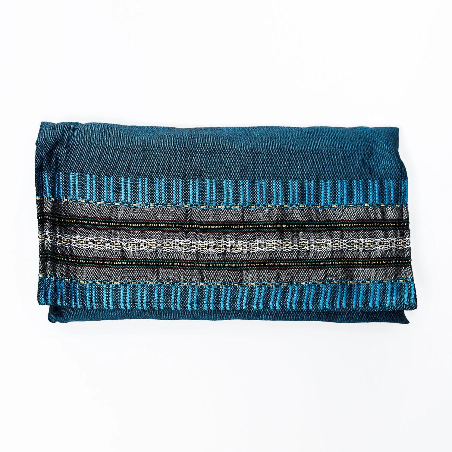 Gabrieli Tallit Elia - Silk Tallit - Gray With Gold On Blue 4 Gabrieli Tallit Elia - Silk Tallit - Gray With Gold On Blue