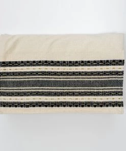 Gabrieli Tallit Samuel - Cotton Tallit - Black With Gold On Off-White