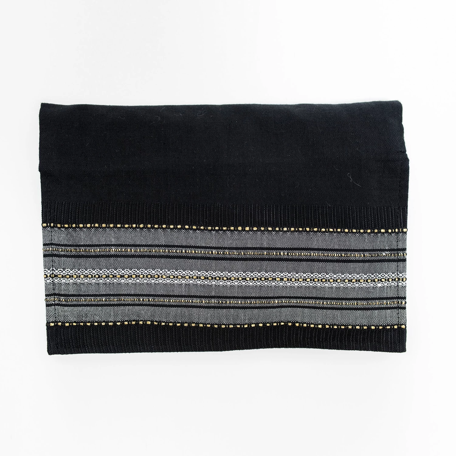 Gabrieli Tallit Elia - Silk Tallit - Gray With Gold On Black 4 Gabrieli Tallit Elia - Silk Tallit - Gray With Gold On Black
