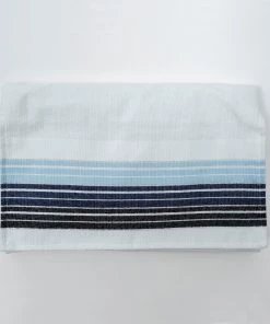 Gabrieli Tallit Ella - Cotton Tallit - Blue And Black Stripes With Silver On White