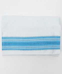 Gabrieli Tallit Elia - Silk Tallit - Flag Blue With Silver On White Gabrieli Tallits