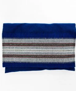 Gabrieli Tallit Elia - Cotton Tallit - Gray With Gold On Blue Gabrieli Tallits