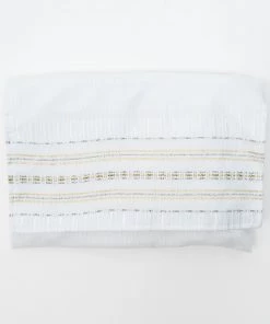 Gabrieli Tallit Elia - Silk Tallit - Gold And Silver On White