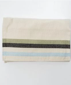 Gabrieli Tallit Emanuel - Cotton Tallit - Blue And Green Wide Stripes On Off-White Gabrieli Tallits