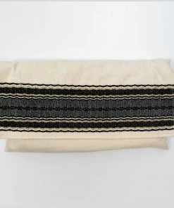 Gabrieli Tallit Adam - Cotton Tallit - Black And Gold On Off-White Gabrieli Tallits