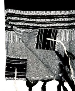 Gabrieli Tallit Elia - Wool Tallit - Black On Gray With Silver 8 Gabrieli Tallit Elia - Wool Tallit - Black On Gray With Silver