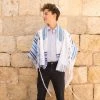Gabrieli Tallit Gabrieli Premium - Wool Tallit - Shades Of Blue, Gold & Silver Gabrieli Tallits