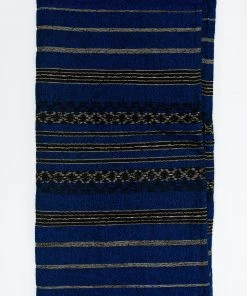 Gabrieli Tallit Hagar - Wool Tallit - Black And Gold Design On Blue
