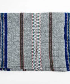 Gabrieli Tallit Elia - Cotton Tallit - Gray With Gold On Blue Gabrieli Tallits