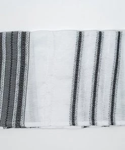 Gabrieli Tallit Adam - Silk Tallit - Greys And Silver On White Gabrieli Tallits