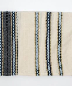 Gabrieli Tallit Adam - Cotton Tallit - Blues And Gold On Off-White Gabrieli Tallits