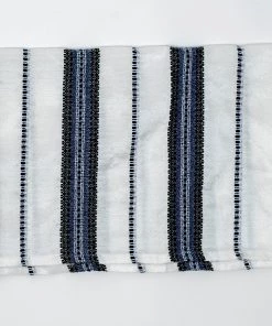 Gabrieli Tallit Gabrieli Tallits Ruth - Silk Tallit - Blue And Black With Silver On White