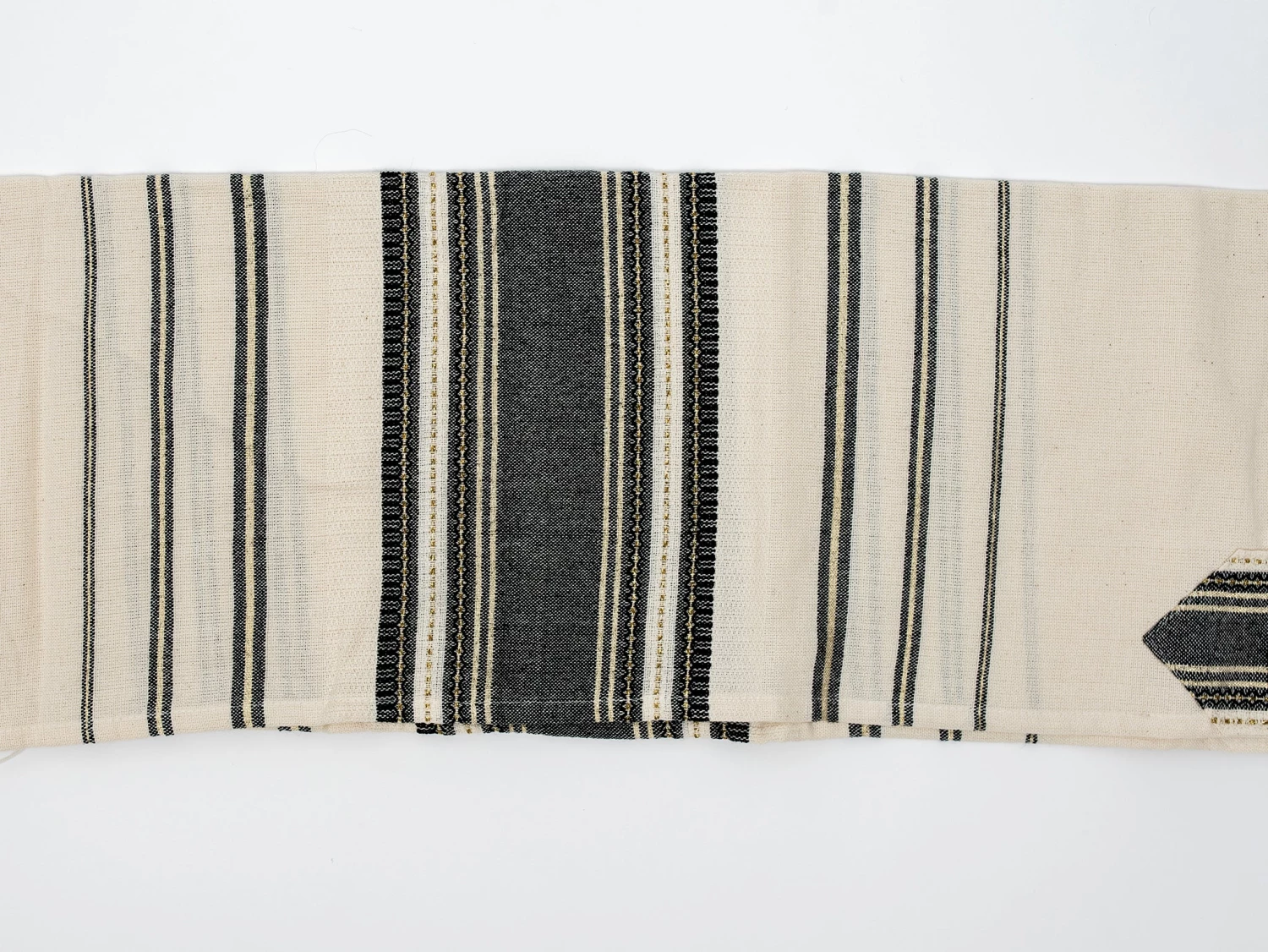 Gabrieli Tallit Samuel - Cotton Tallit - Black With Gold On Off-White 4 Gabrieli Tallit Samuel - Cotton Tallit - Black With Gold On Off-White