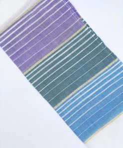 Gabrieli Tallit Ella - Silk Tallit - Pastel Purple, Teal And Blue With Gold On White