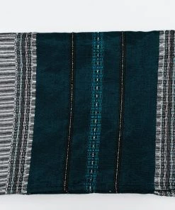 Gabrieli Tallit Elia - Silk Tallit- Turquoise And Silver On Gray