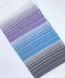 Gabrieli Tallit Ella - Silk Tallit - Pastel Purple And Blues With Silver On White