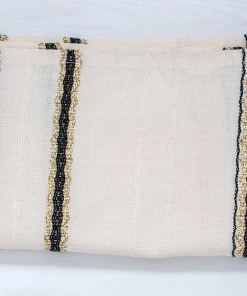 Gabrieli Tallit Adam - Cotton Tallit - Black And Gold On Off-White Gabrieli Tallits