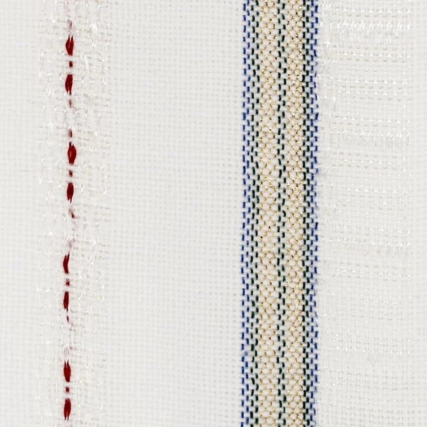 Tablecloths - Gabrieli Design - Blue, Dark Green, Gold And Red On White 5 Tablecloths - Gabrieli Design - Blue, Dark Green, Gold And Red On White