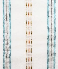 Tablecloths - Gabrieli Design - Turquoise, Orange, Black, Silver And Gold On White Home & Special Occasions
